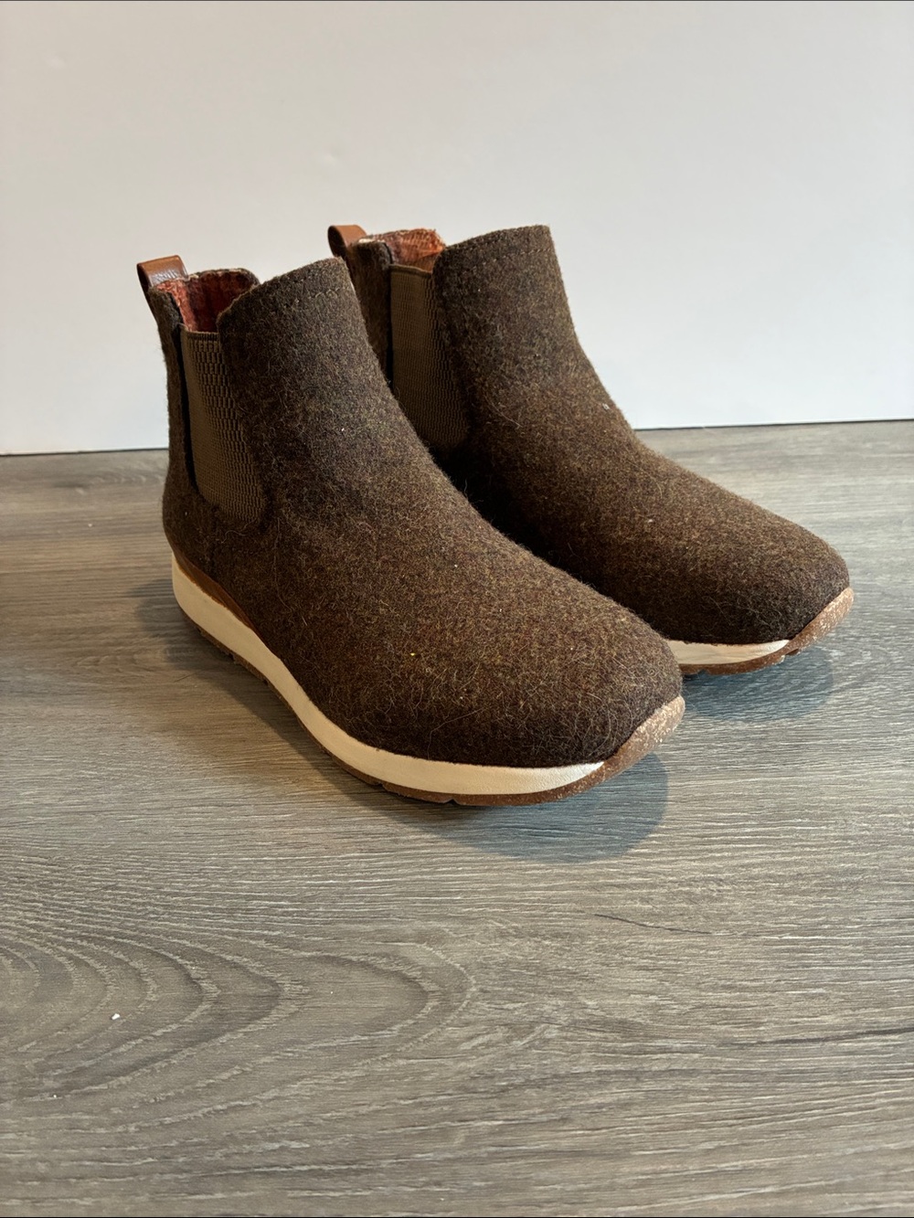 B.O.C Brown Felted Slip-On Chelsea Boots